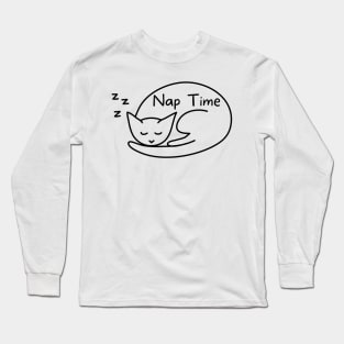 Nap Time. Funny Cat Lover Design. Long Sleeve T-Shirt